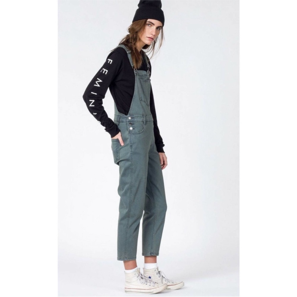 RVCA Decklin Vintage Wash Steel Blue Overalls 26